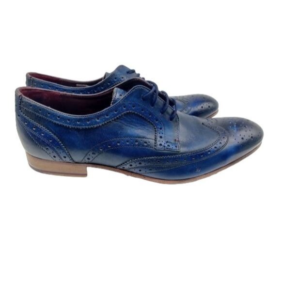 Ted Baker London Royal Blue Leather Wingtip Oxford Dress Shoes Size 45 US 12 main image 7